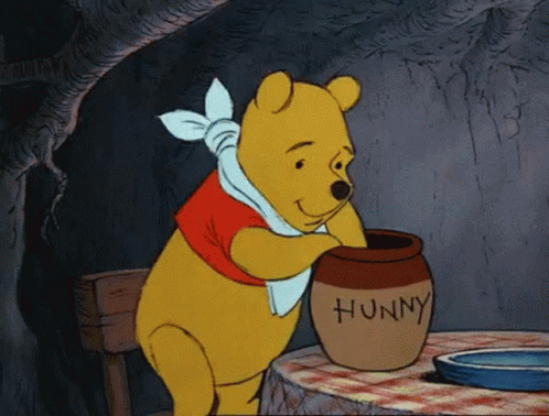Winnie The Pooh Eating Honey From The Jar GIF