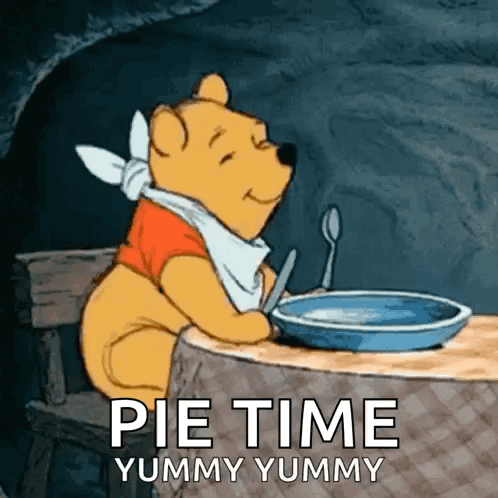 Winnie the Pooh Eating Pie