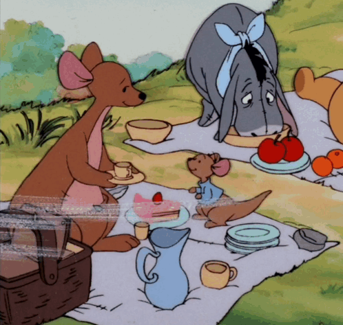 Winnie the Pooh Eeyore and Kangaroo Picnic