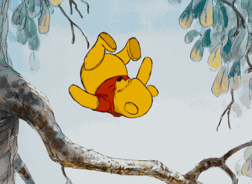 Winnie the Pooh Falling Off Tree Branch
