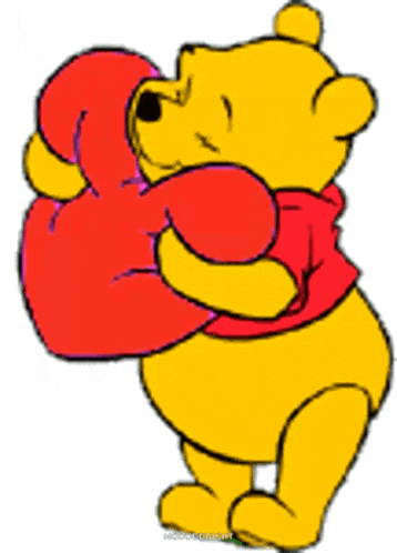 Winnie The Pooh Flashing Heart Gif GIF
