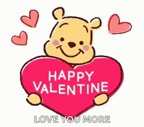 Winnie The Pooh Happy Valentine's Day Love You GIF