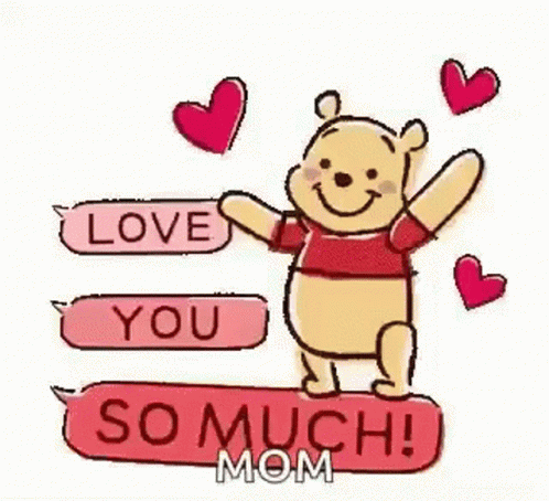 Winnie the Pooh Holding I Love You Sign