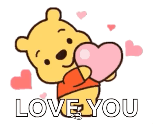 Winnie the Pooh Holding Pink Heart