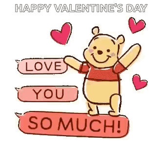 Winnie the Pooh Holding Sign I Love You So Much