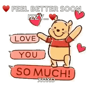Winnie the Pooh Holding Sign Saying Love You So Much