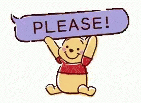 Winnie The Pooh Holding Speech Bubble Saying Please GIF