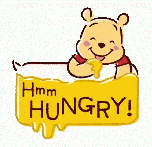Winnie The Pooh Is Holding A Sign That Says Hmm Hungry . GIF