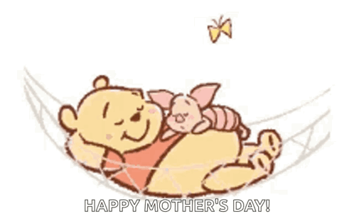 Winnie The Pooh Is Sleeping In A Hammock With Piglet And A Butterfly . GIF