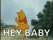 Winnie the Pooh Saying Hey Baby