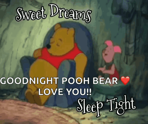 Winnie The Pooh Saying Sweet Dreams GIF