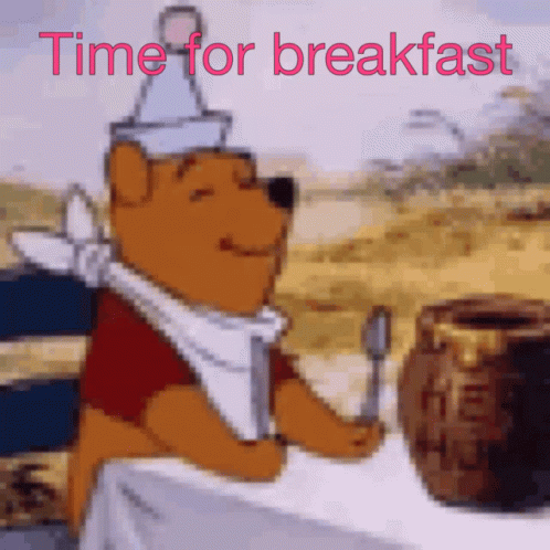 Winnie the Pooh Sitting with Honey Jar and Spoon