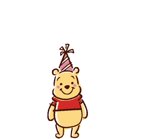 winnie the pooh tigger piglet and eeyore wearing party hats