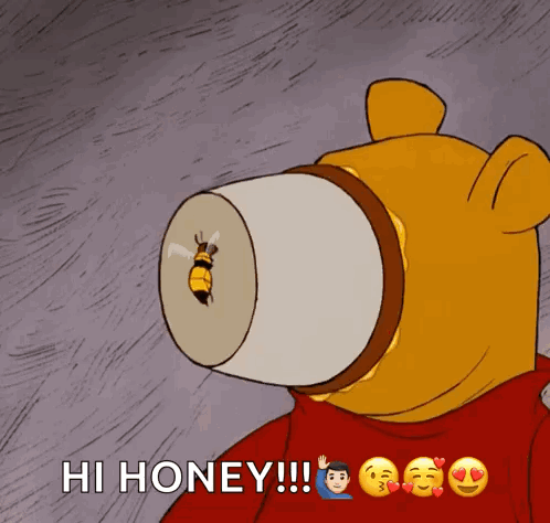 Winnie the Pooh With Bee in Cup