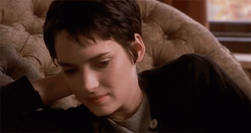 Winona Ryder Cool Short Hair Look GIF