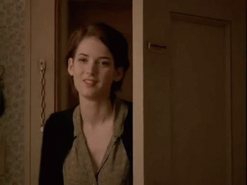 Winona Ryder Cute Face Door GIF