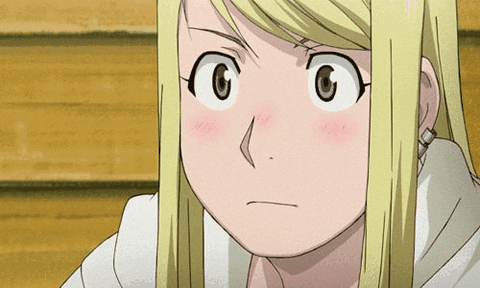 Winry Rockbell Blushing Anime GIF