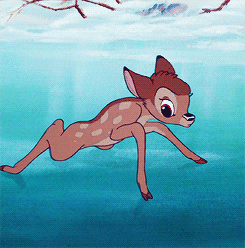 Winter Bambi Slipping GIF