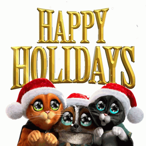 Winter Break Cute Cats Happy Holidays GIF