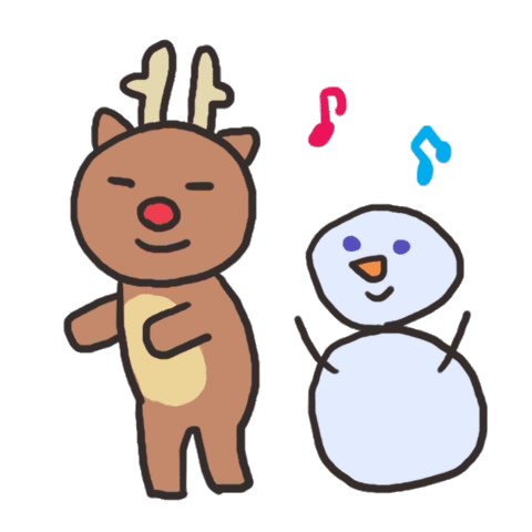 Winter Break Deer Snowman Dancing GIF