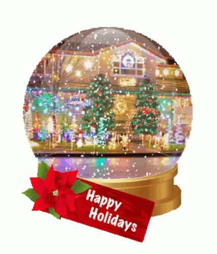 Winter Break Happy Holidays In Snow Globe GIF