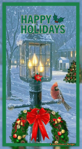 Winter Break Happy Holidays Lamp Outside Home GIF