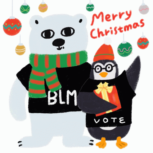 Winter Break Merry Christmas Bear Penguin In Pajama GIF