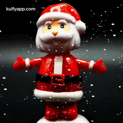 Winter Christmas Dancing Toy Santa GIF
