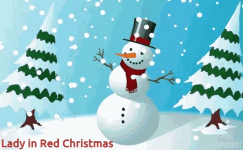 Winter Christmas Snowman Swaying GIF