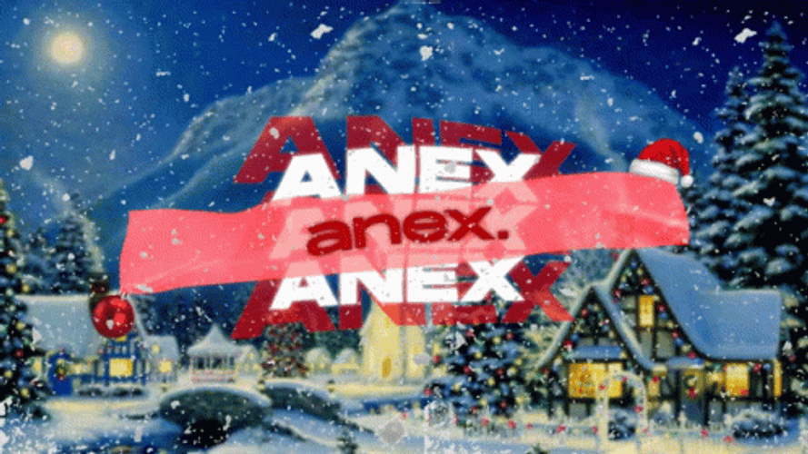 Winter Christmas With Flashing Anex Logo GIF