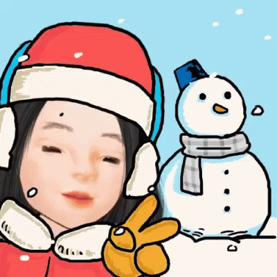 Winter Is Coming Cartoon Girl And Snowman GIF