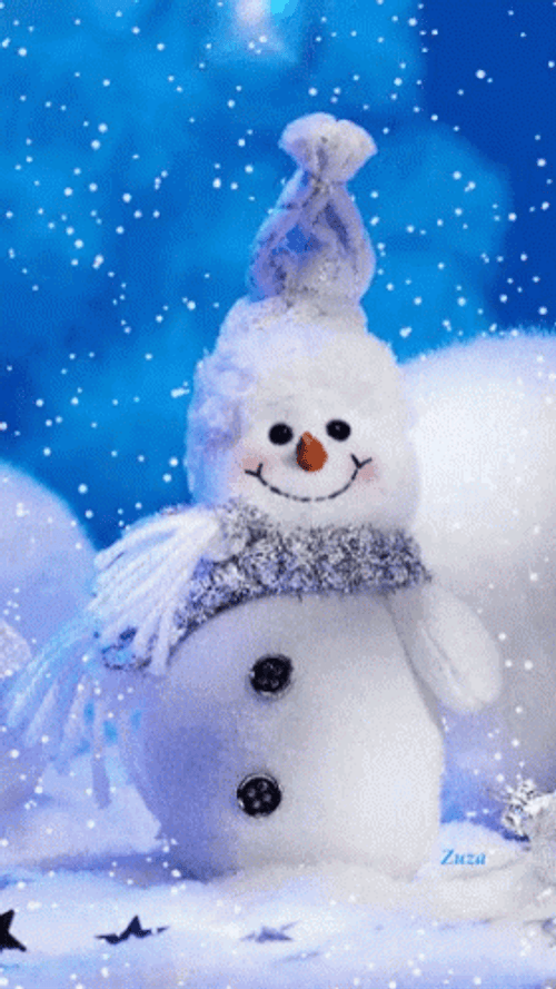 Winter Smile Snowman GIF