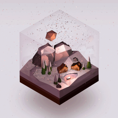 Winter Snow Geometric Art GIF