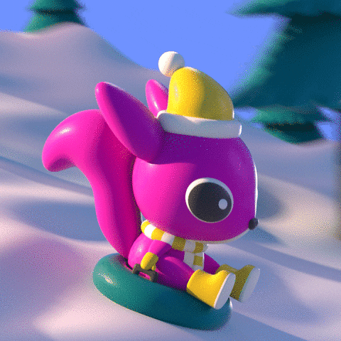 Winter Snow Sledding GIF