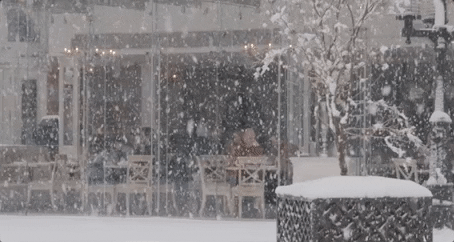 Winter Snowfall Café GIF