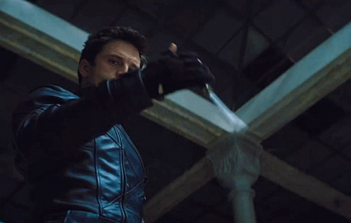 Winter Soldier Bucky Barnes With Knife GIF