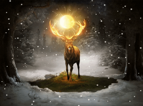 Winter Solstice Reindeer GIF