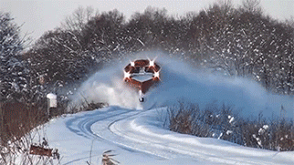 Winter Train On Snow GIF