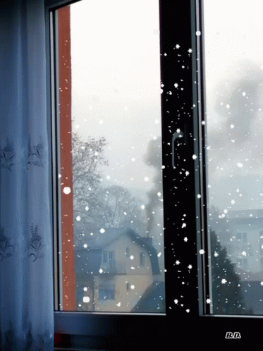 Winter Wednesday Snowy Window Pane GIF