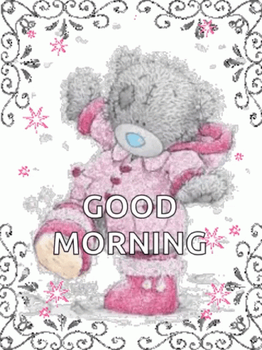 Winter Wednesday Teddy Pink GIF