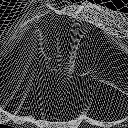 Wireframe Polygonal Landscape Optical Illusions GIF
