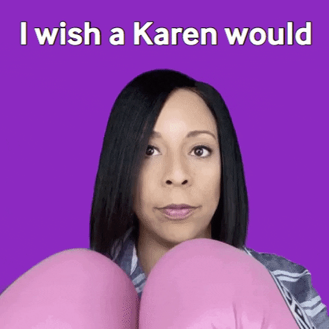 Wish A Karen Would Fight Me Sassy Lady GIF
