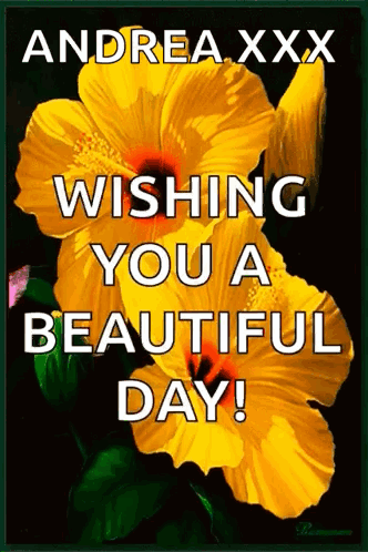Wishing Beautiful Day With Yellow Flowers for Andrea