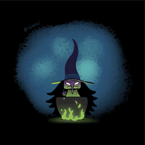 Witch Cook On Cauldron GIF