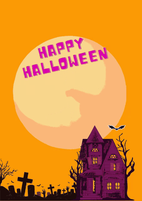 Witch Moon Shadow Happy Halloween GIF