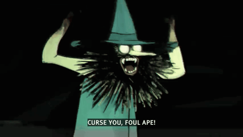 Witch Saying Curse You Foul Ape