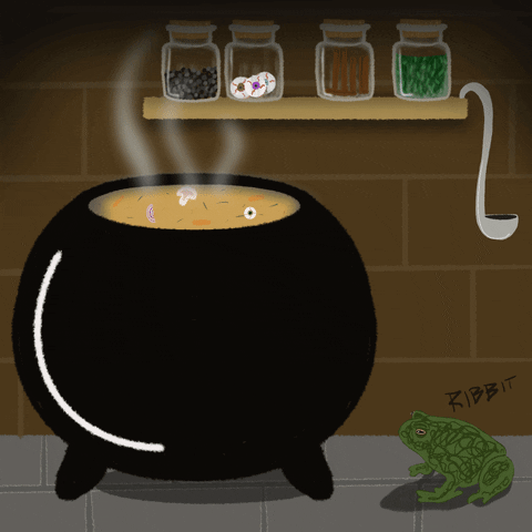 Witchcraft Frog Cauldron Brew GIF