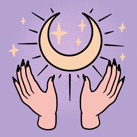 Witchcraft Hands Up Moon GIF