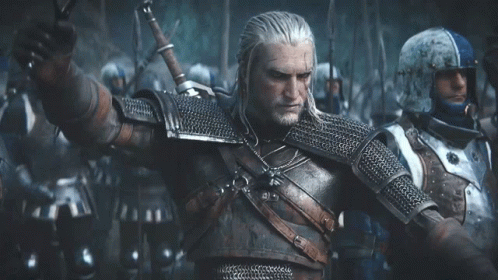 Animated Witcher Geralt On The Fight GIF