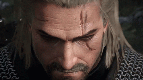 Animated Gerald Wounded Face Witcher GIF